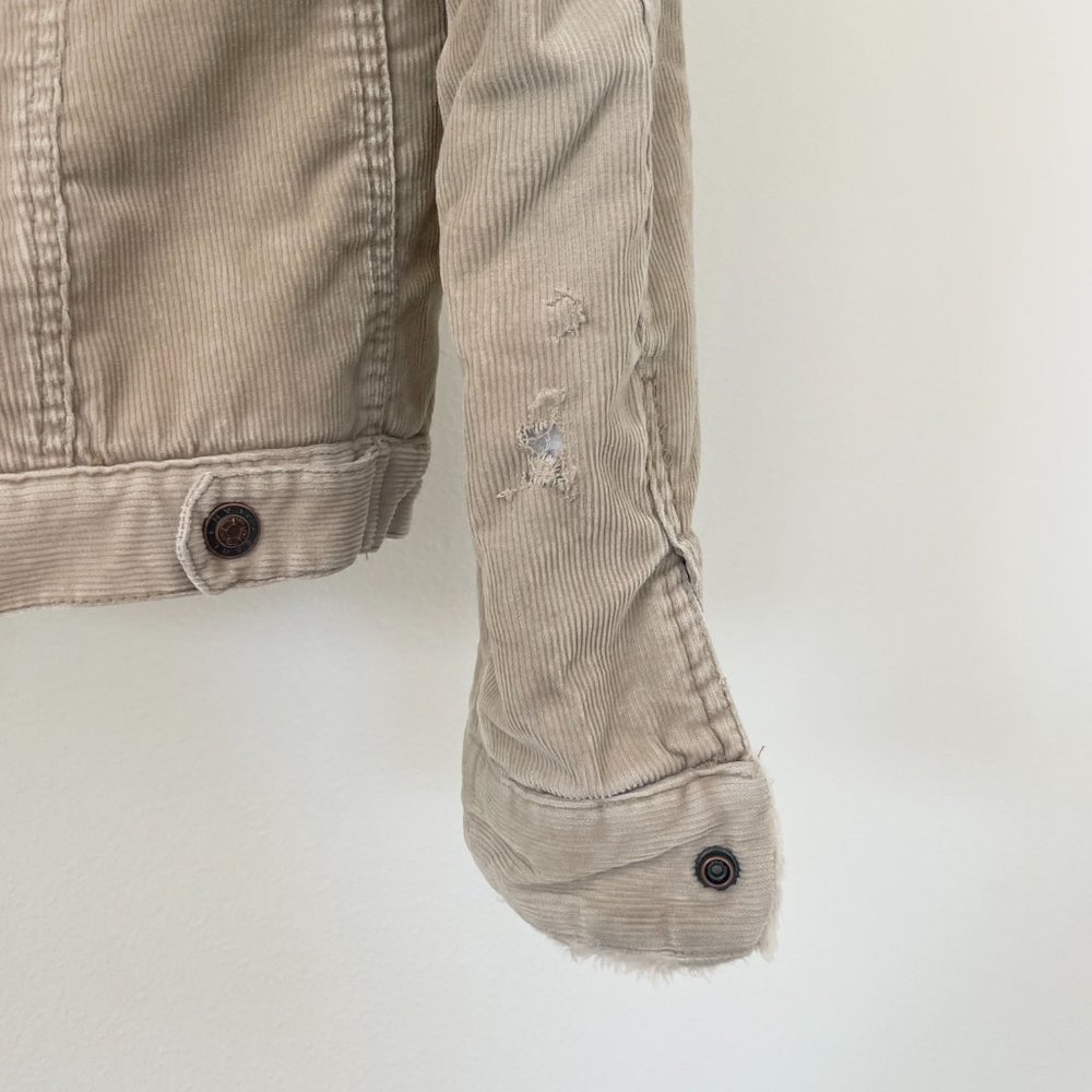 Earl Jeans Beige Sherpa-Lined Jacket - Picture 7 of 10